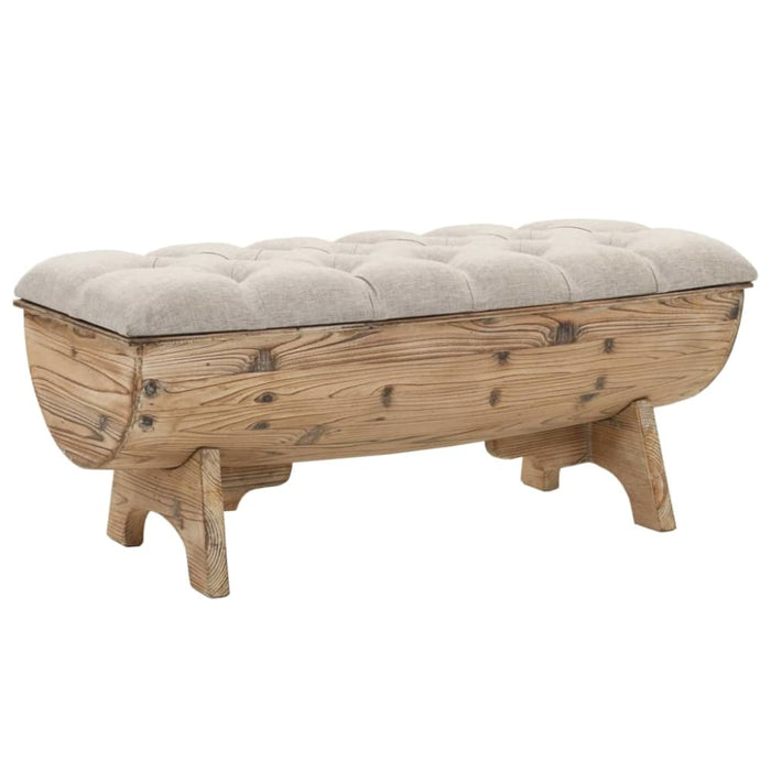 Storage Bench 103x51x44 Cm Solid Wood and Fabric Xapili