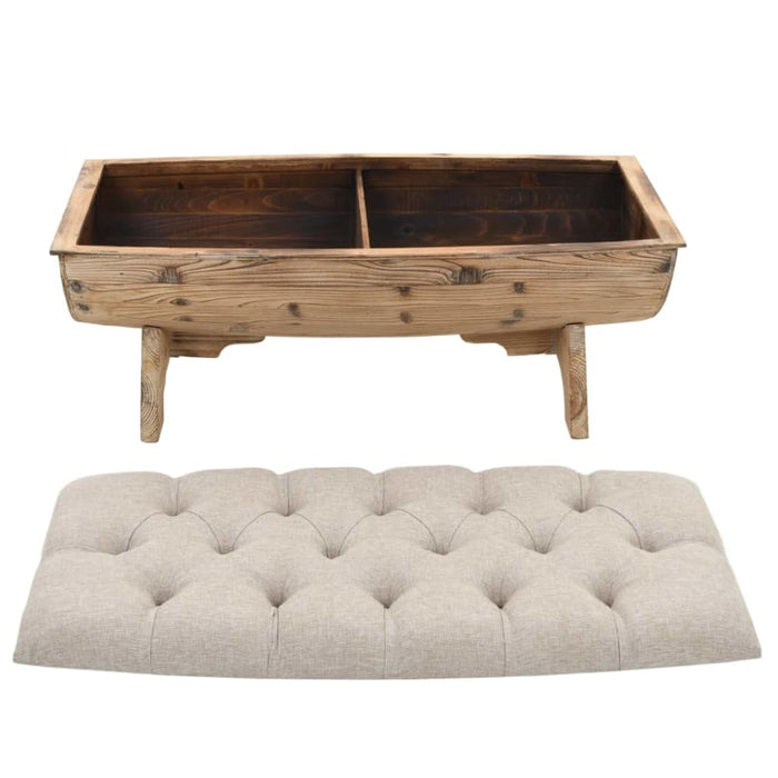 Storage Bench 103x51x44 Cm Solid Wood and Fabric Xapili
