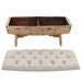 Storage Bench 103x51x44 Cm Solid Wood and Fabric Xapili