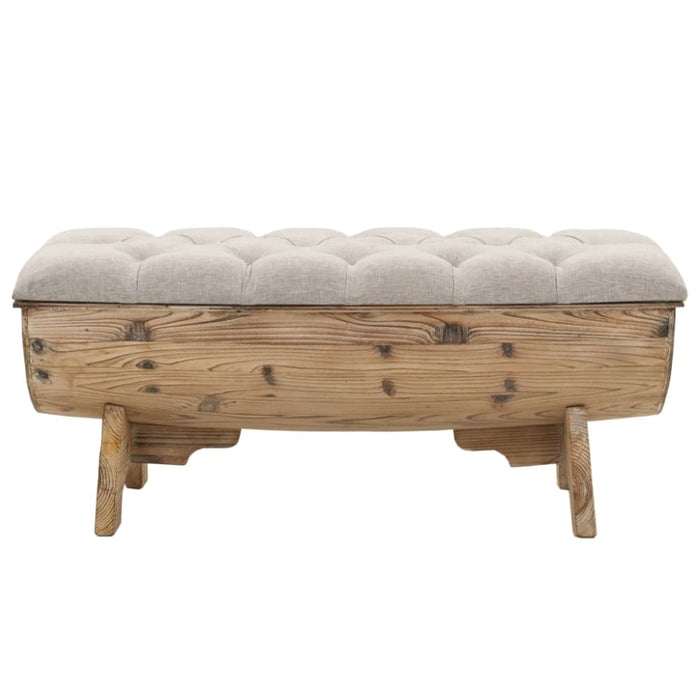 Storage Bench 103x51x44 Cm Solid Wood and Fabric Xapili