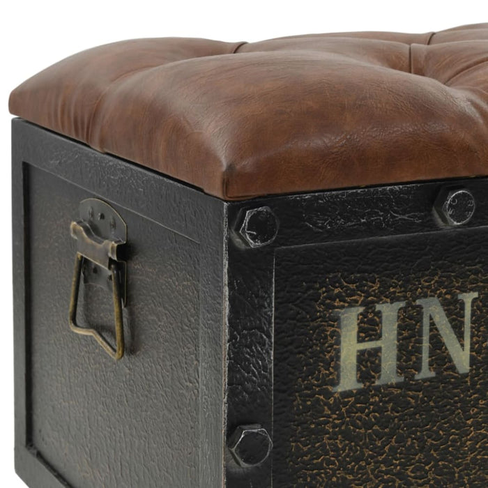 Storage Bench 80.5x41x50 Cm Solid Wood and Artificial