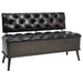 Storage Bench with Backrest 110 Cm Black Faux Leather Ttkxki