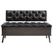 Storage Bench with Backrest 110 Cm Black Faux Leather Ttkxki