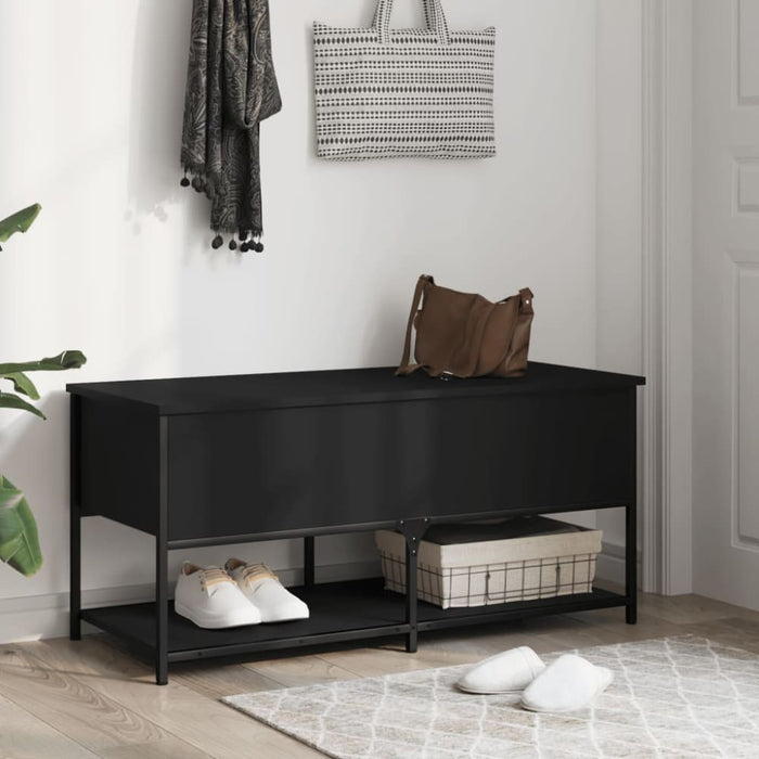 Storage Bench Black 100x42.5x47 Cm Engineered Wood Ntkbxt