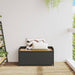 Storage Bench Black 100x50x52 Cm Poly Rattan and Acacia