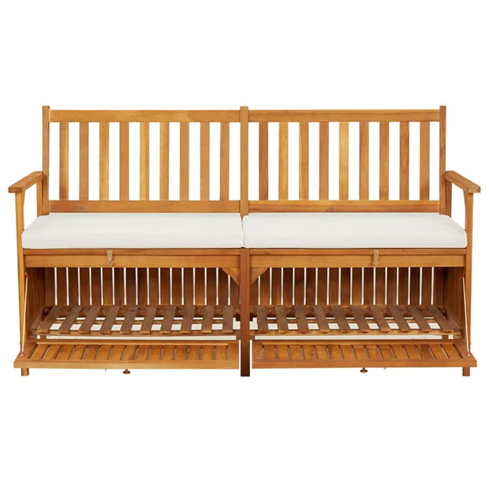 Storage Bench with Cushion 148 Cm Solid Wood Acacia Toliti