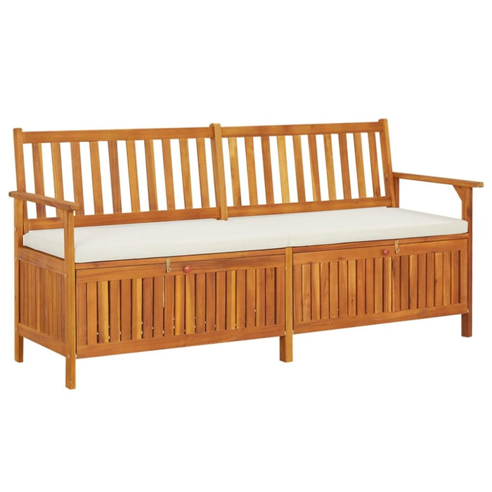 Storage Bench with Cushion 170 Cm Solid Wood Acacia Tolitn