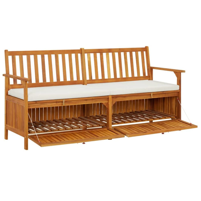 Storage Bench with Cushion 170 Cm Solid Wood Acacia Tolitn
