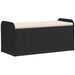 Storage Bench with Cushion Black 115x51x52 Cm Poly Rattan