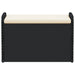 Storage Bench with Cushion Black 80x51x52 Cm Poly Rattan