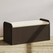 Storage Bench with Cushion Brown 115x51x52 Cm Poly Rattan