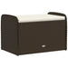 Storage Bench with Cushion Brown 80x51x52 Cm Poly Rattan