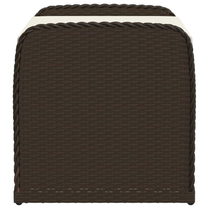 Storage Bench with Cushion Brown 80x51x52 Cm Poly Rattan