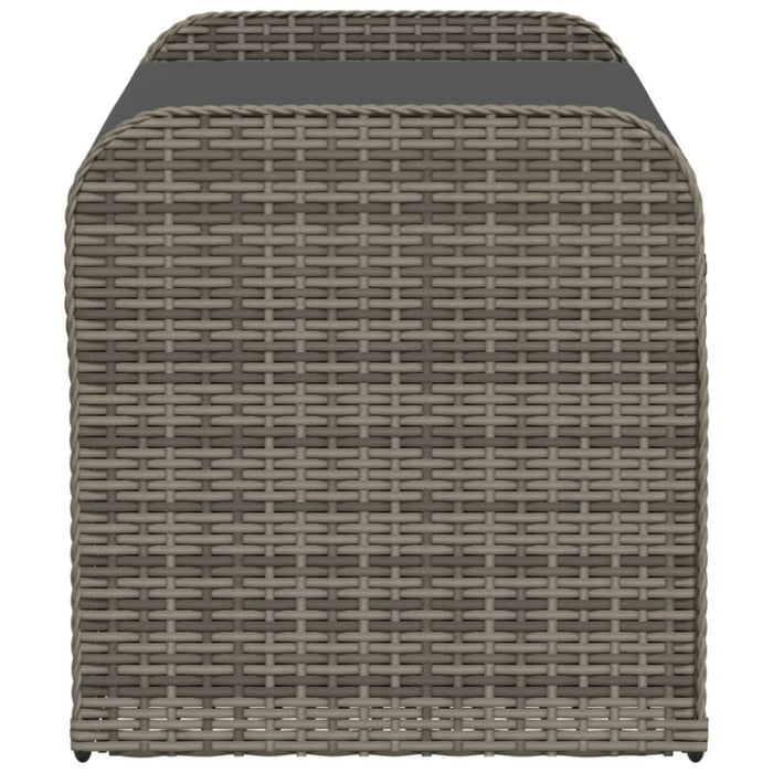 Storage Bench with Cushion Grey 115x51x52 Cm Poly Rattan