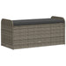 Storage Bench with Cushion Grey 115x51x52 Cm Poly Rattan