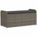 Storage Bench with Cushion Grey 115x51x52 Cm Poly Rattan