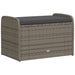 Storage Bench with Cushion Grey 80x51x52 Cm Poly Rattan
