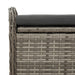 Storage Bench with Cushion Grey 80x51x52 Cm Poly Rattan
