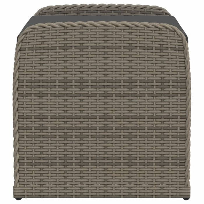 Storage Bench with Cushion Grey 80x51x52 Cm Poly Rattan