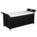 Storage Bench with Cushion Poly Rattan Black Aaont