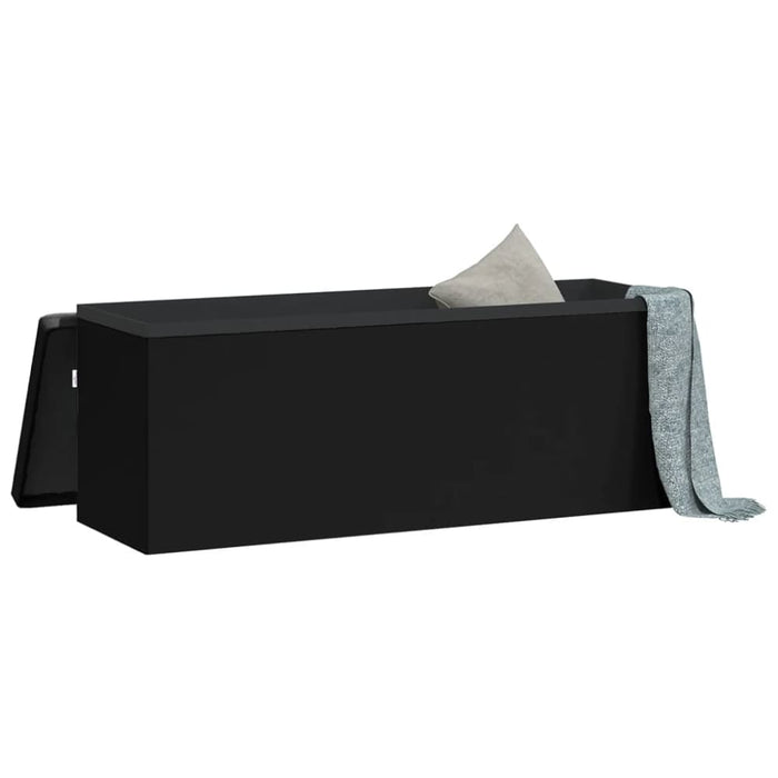 Storage Bench Foldable Black Pvc Tiakbl