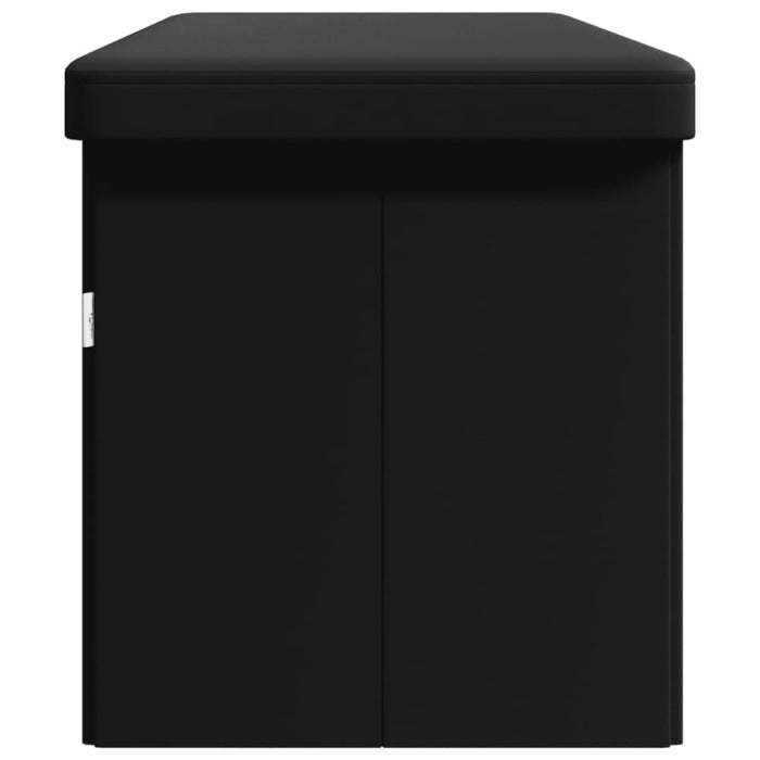 Storage Bench Foldable Black Pvc Tiakbl