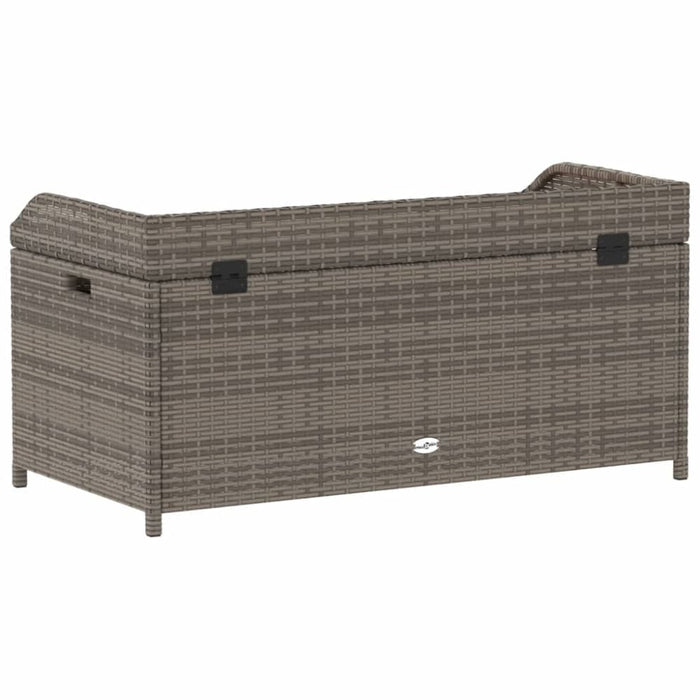 Storage Bench Grey 100x50x52 Cm Poly Rattan and Acacia Wood