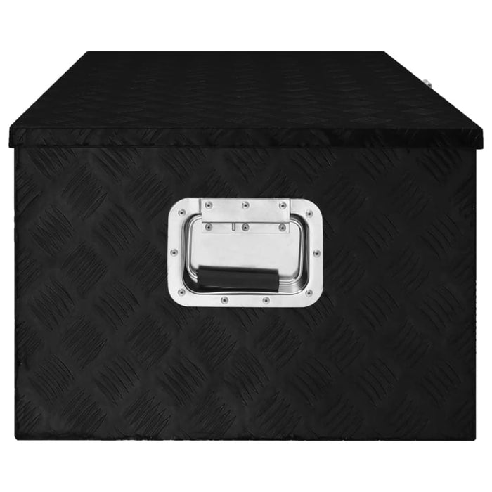 Storage Box Black 100x55x37 Cm Aluminium Opxxpi
