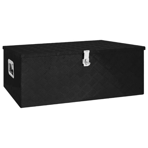 Storage Box Black 100x55x37 Cm Aluminium Opxxpi