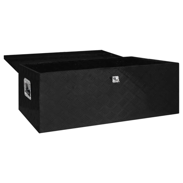 Storage Box Black 100x55x37 Cm Aluminium Opxxpi