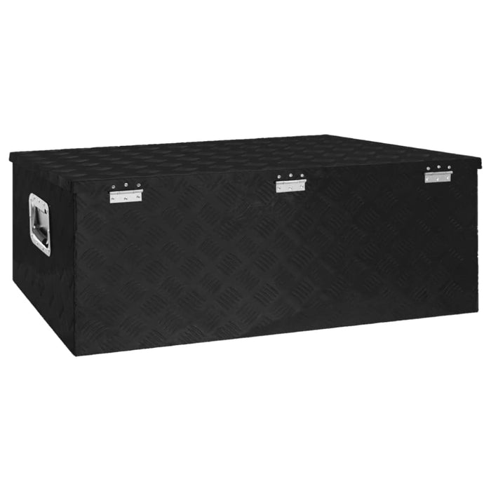 Storage Box Black 100x55x37 Cm Aluminium Opxxpi