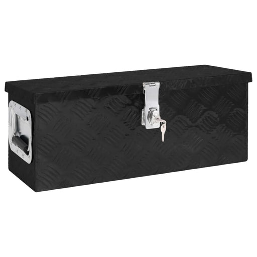 Storage Box Black 60x23.5x23 Cm Aluminium Opxxak