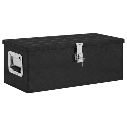 Storage Box Black 70x31x27 Cm Aluminium Opxxpo