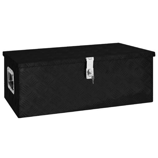 Storage Box Black 80x39x30 Cm Aluminium Opxxpt