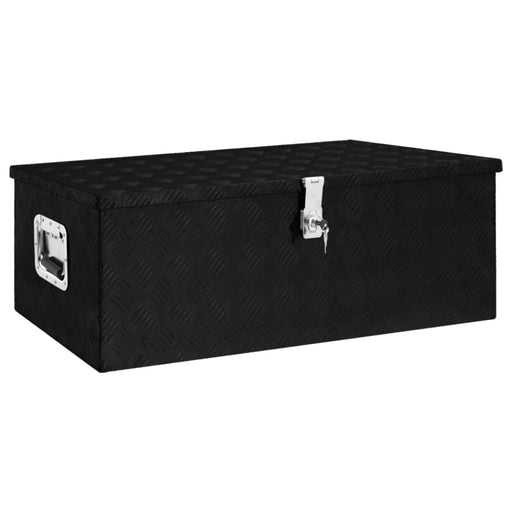 Storage Box Black 90x47x33.5 Cm Aluminium Opxxpp