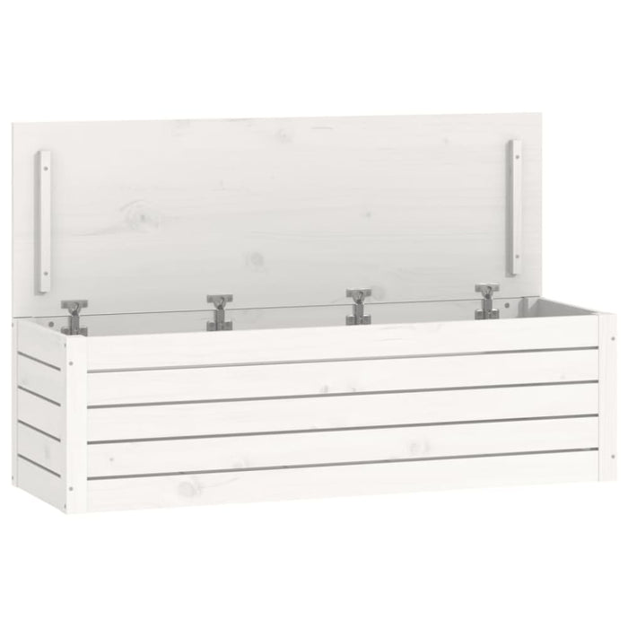 Storage Box White 109x36.5x33 Cm Solid Wood Pine Nxtlxp