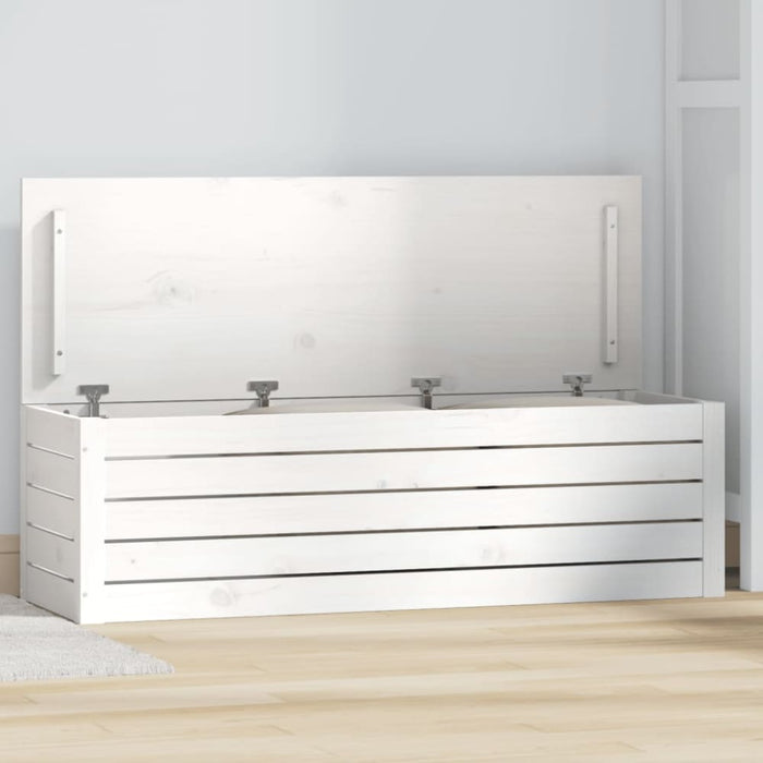 Storage Box White 109x36.5x33 Cm Solid Wood Pine Nxtlxp