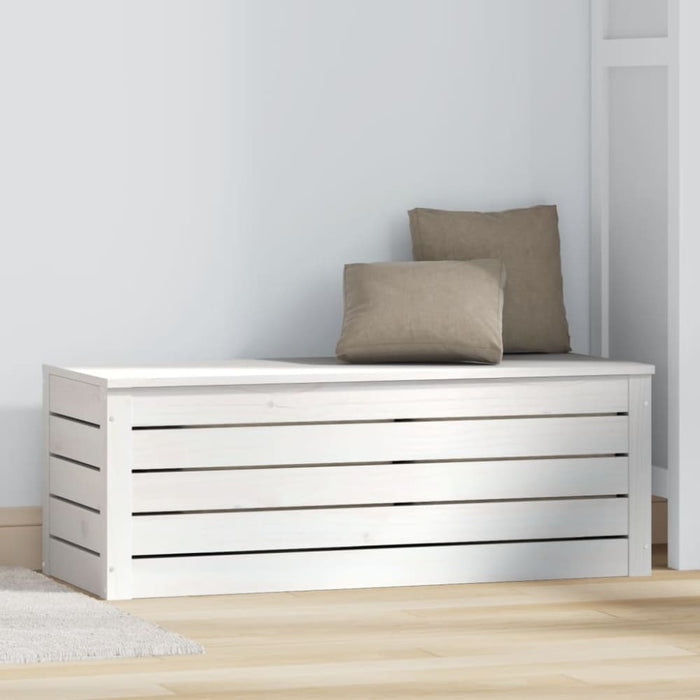 Storage Box White 89x36.5x33 Cm Solid Wood Pine Nxtlxb