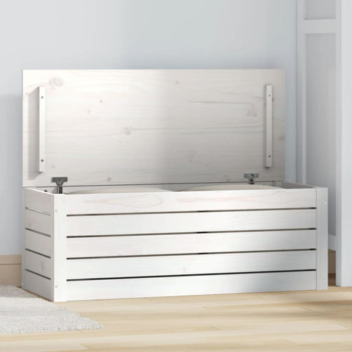Storage Box White 89x36.5x33 Cm Solid Wood Pine Nxtlxb