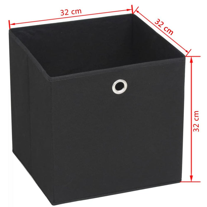 Storage Boxes 10 Pcs Non-woven Fabric 32x32x32 Cm Black