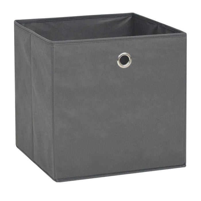 Storage Boxes 10 Pcs Non-woven Fabric 32x32x32 Cm Grey