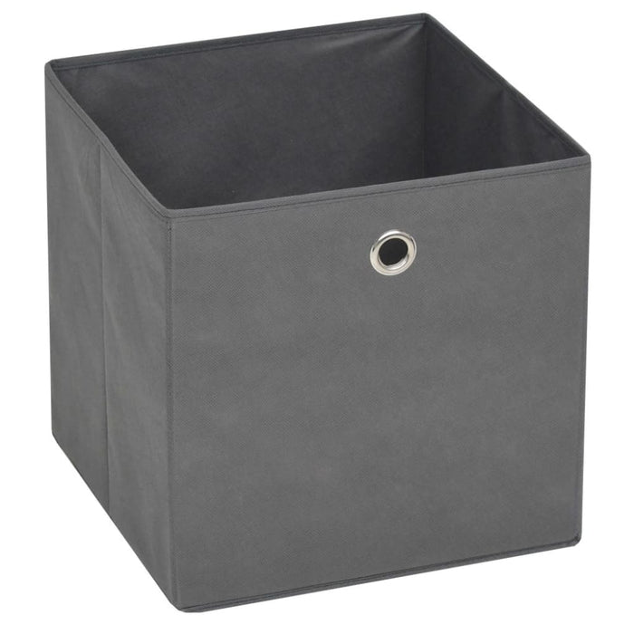 Storage Boxes 10 Pcs Non-woven Fabric 32x32x32 Cm Grey