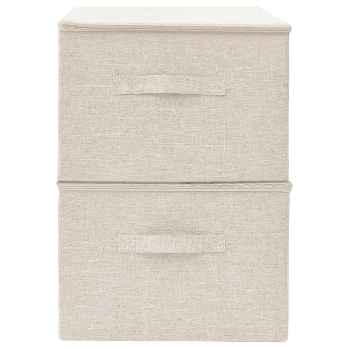 Storage Boxes 2 Pcs Fabric 43x34x23 Cm Cream Ttxkoo
