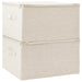 Storage Boxes 2 Pcs Fabric 43x34x23 Cm Cream Ttxkoo