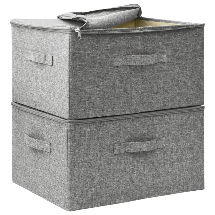 Storage Boxes 2 Pcs Fabric 43x34x23 Cm Grey Ttxkob