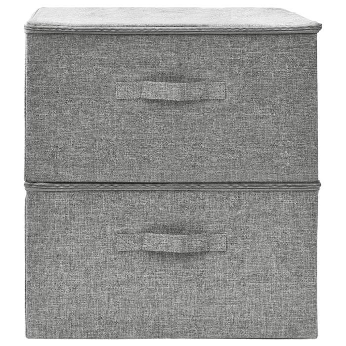 Storage Boxes 2 Pcs Fabric 43x34x23 Cm Grey Ttxkob