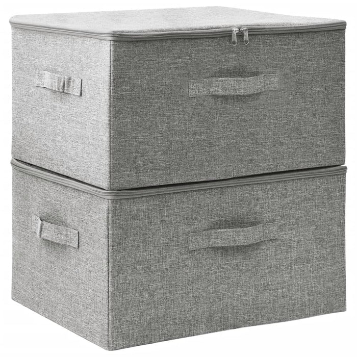 Storage Boxes 2 Pcs Fabric 43x34x23 Cm Grey Ttxkob