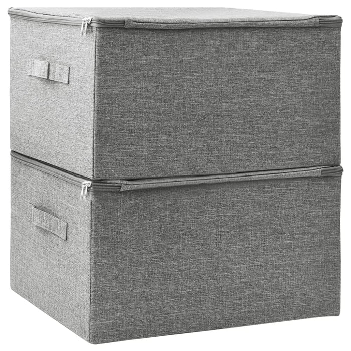 Storage Boxes 2 Pcs Fabric 43x34x23 Cm Grey Ttxkob
