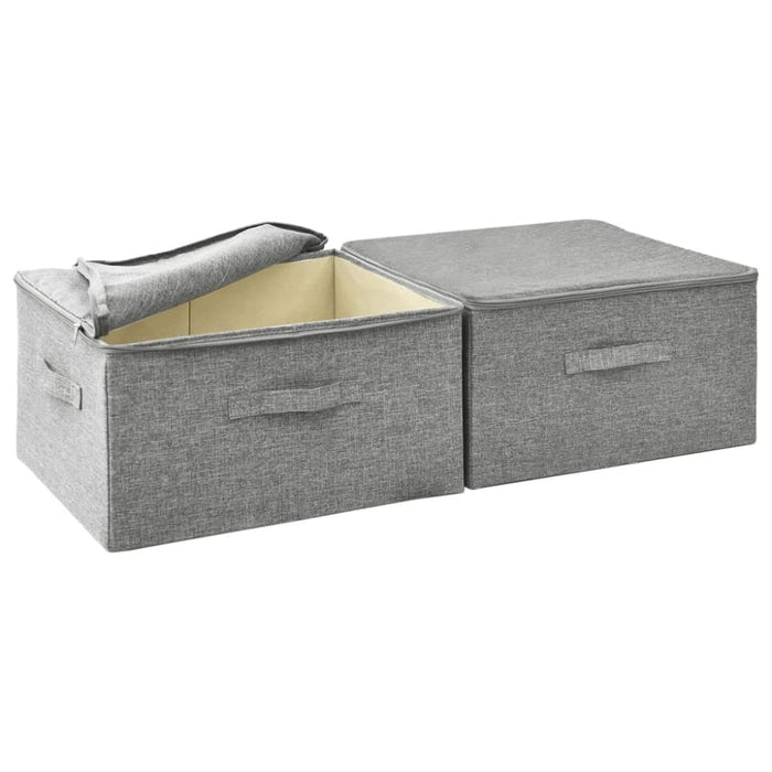 Storage Boxes 2 Pcs Fabric 43x34x23 Cm Grey Ttxkob