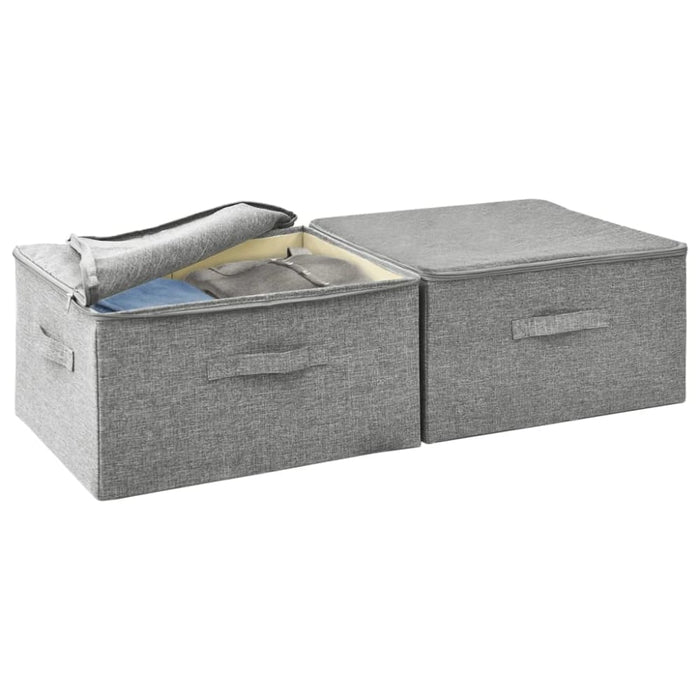 Storage Boxes 2 Pcs Fabric 43x34x23 Cm Grey Ttxkob